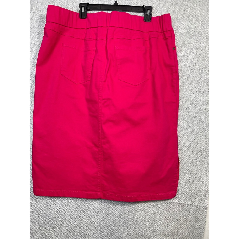 Jessica London Womens Denim Skirt Size 20W‎ Pink Cotton Blend Pull On Pencil - Picture 8 of 10